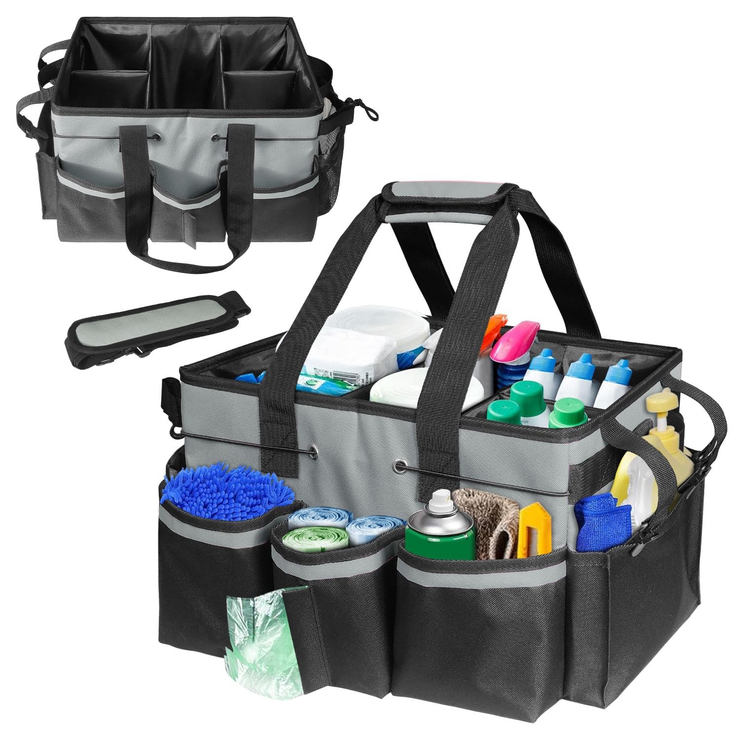 Cleaning Tool Organizer Bag with Handles | 17.8×12.2×9.3in Large Waterproof C…