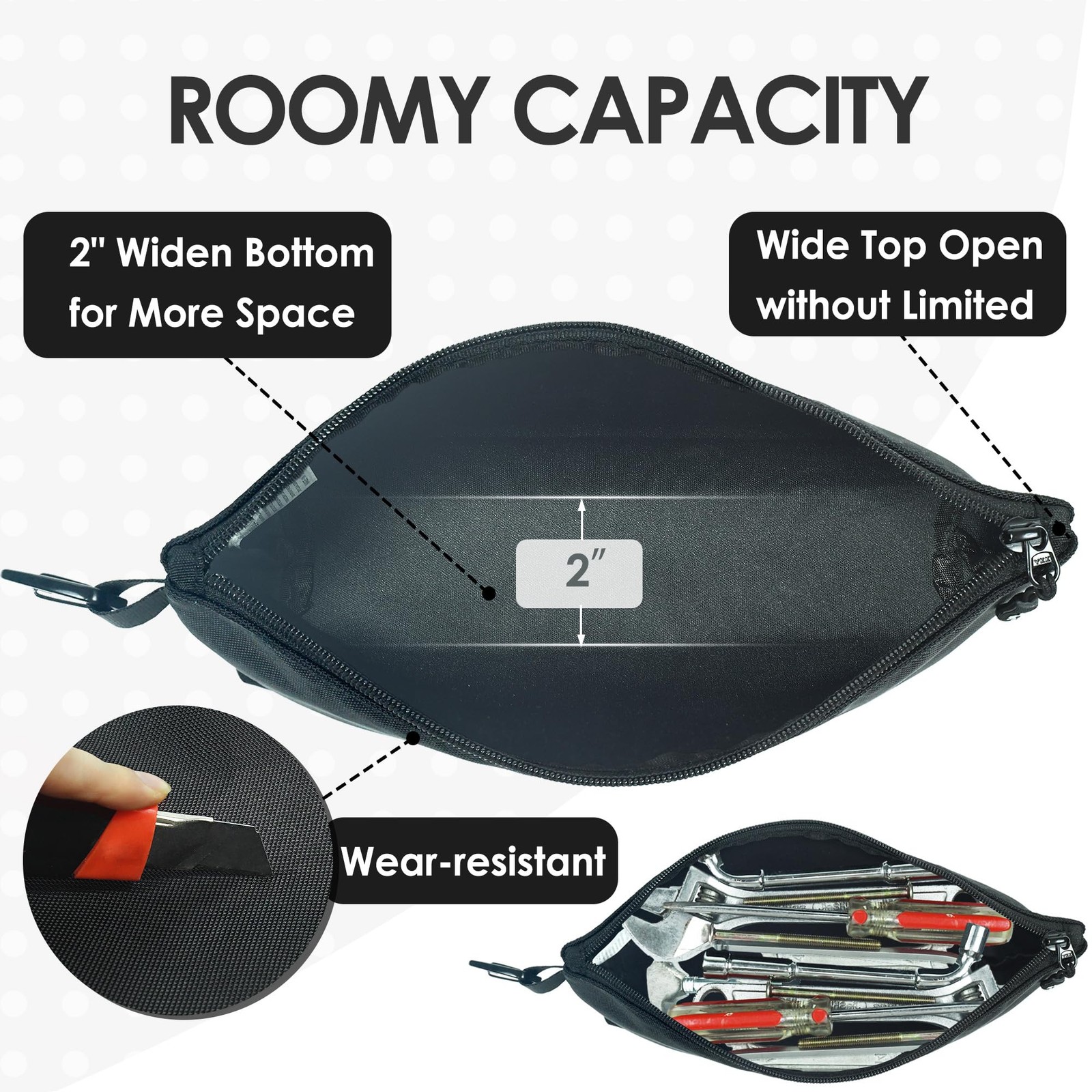 Small Tool Pouch with Zipper, Utility Bags Compact Tools Organizer Bolts Nuts…