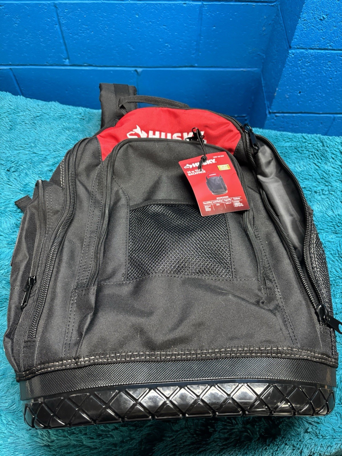 Husky Tool Backpack Bag Toolbag Pocket Padded Heavy Duty Jobsite Organizer E3