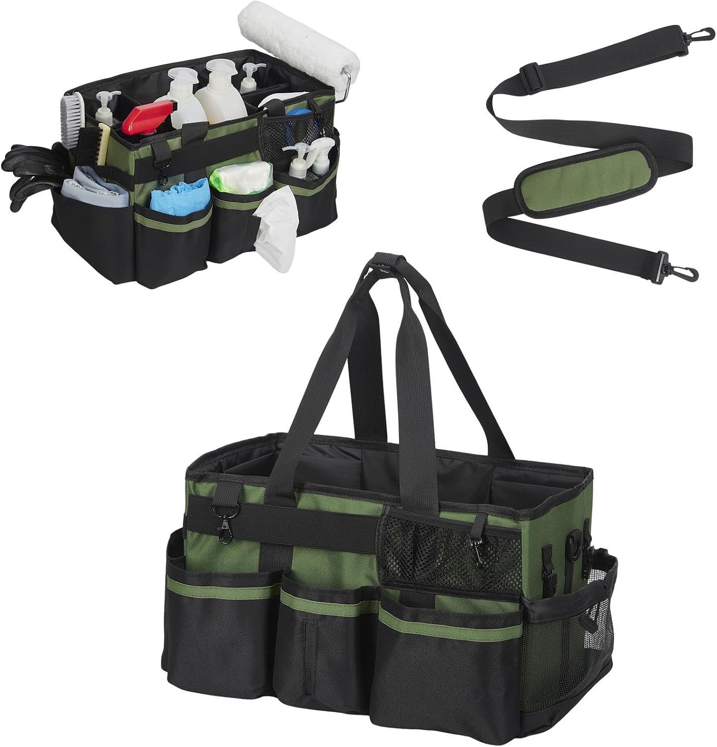 Waterproof Wearable Cleaning Caddy Extra Large Oxford Bag Adjustable Belt