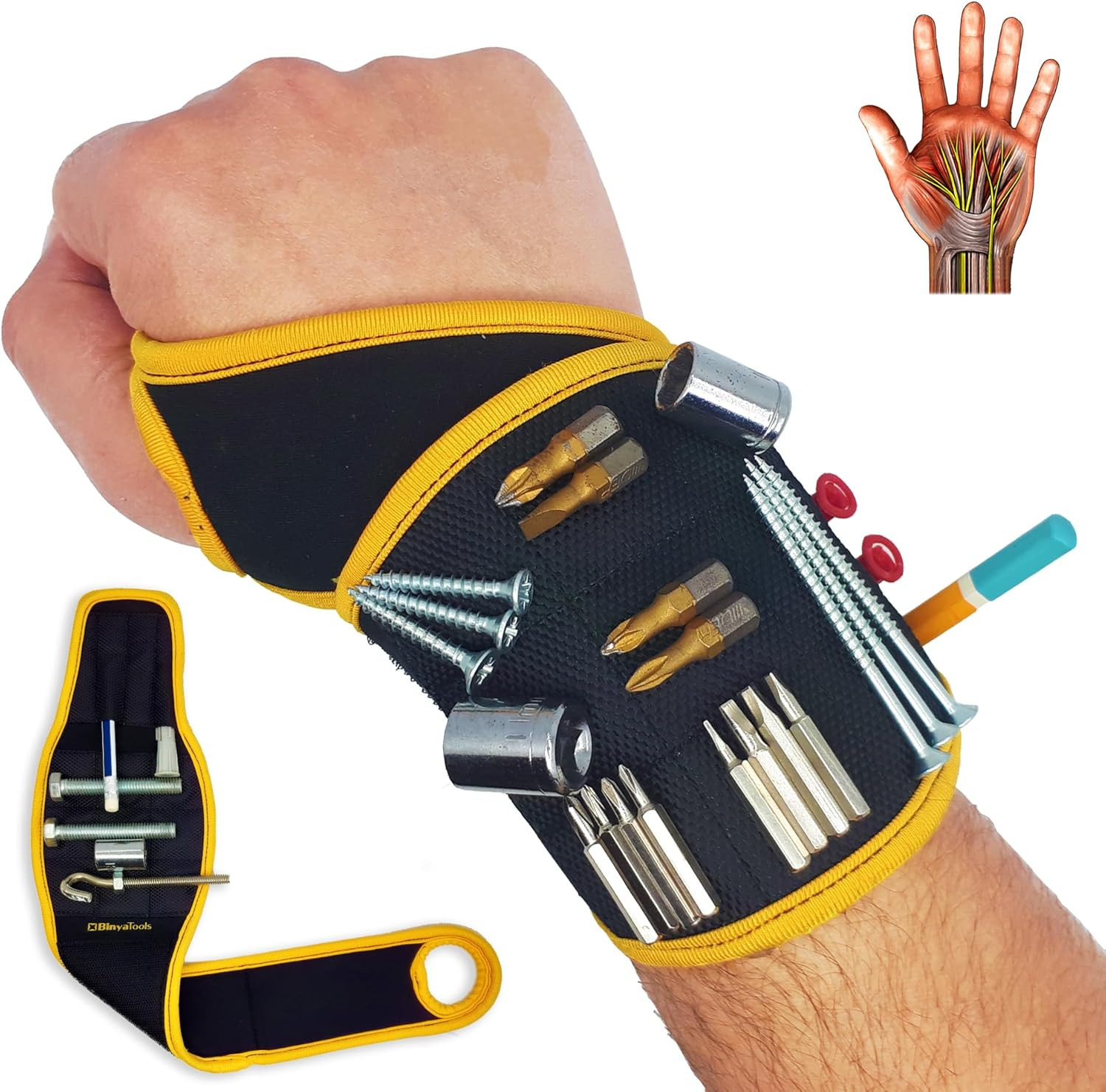 Magnetic Wristband for Tools Gift for Him Magnet Screw Holder Wrist Support Keep