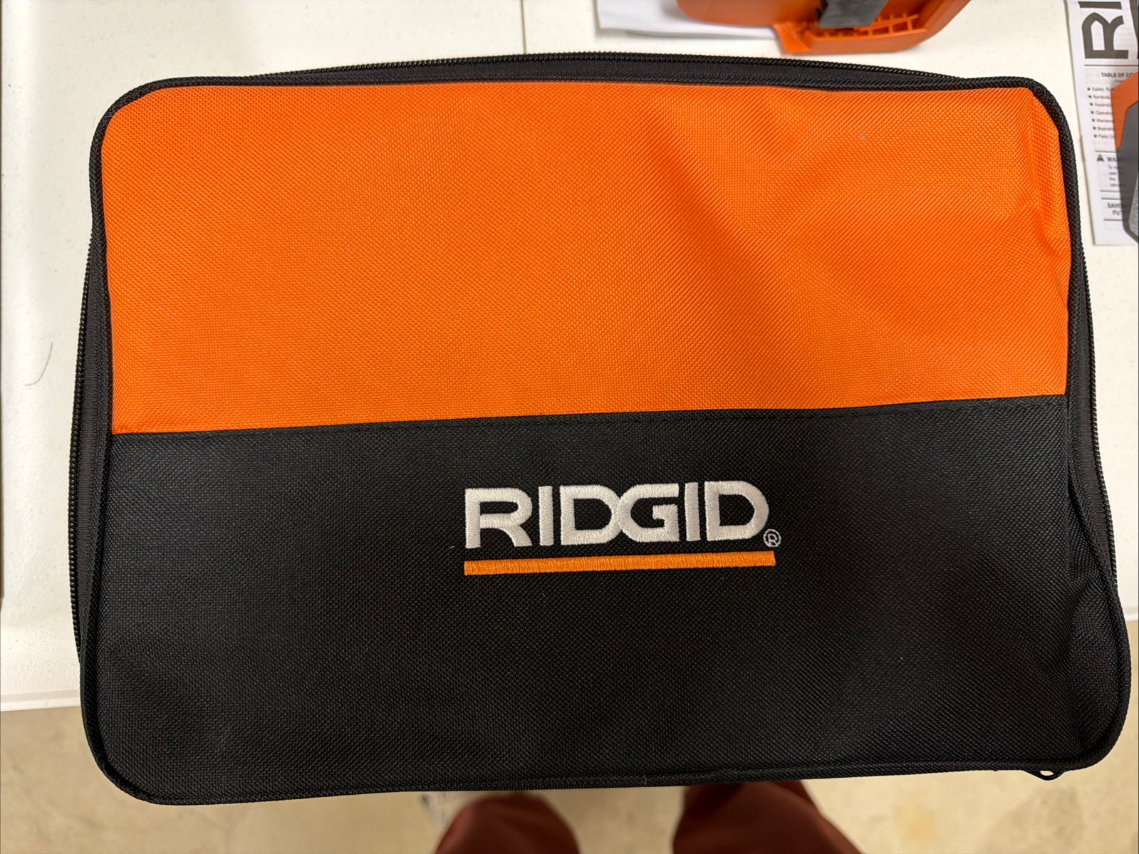 RIDGID 12″X9″X3-1/2″ Tool Case ,Zippered Canvas Tote Tool Bag ,Cordless & Corded