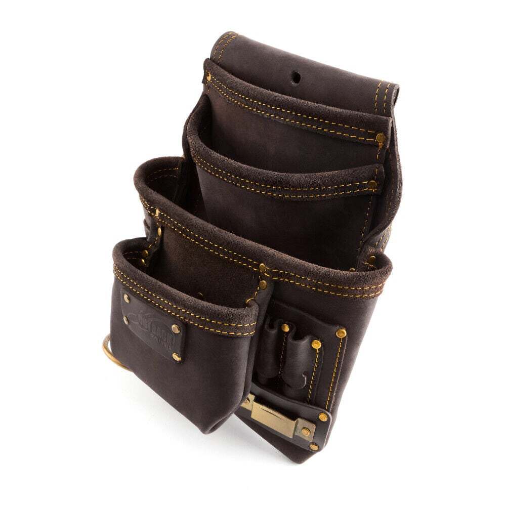 Ox Tools 10-Pocket Nail And Tool Pouch, Oil-Tanned Leather