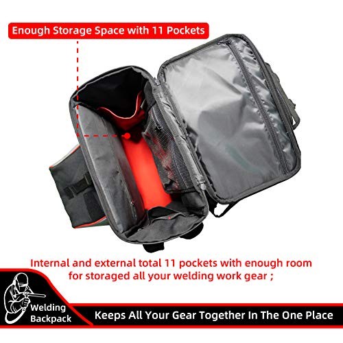 Tool Backpack Welder Backpack with helmet catch , big storage room for
