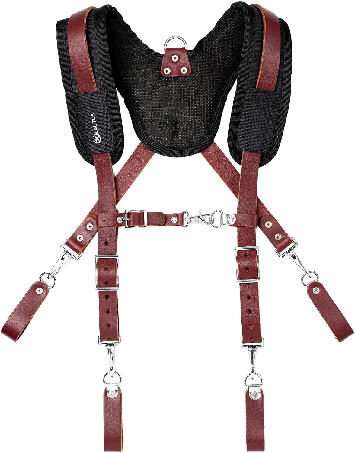Leather Padded Tool Belt Suspenders W/Chest Strap| Pencil Sleeve| Comfortable &