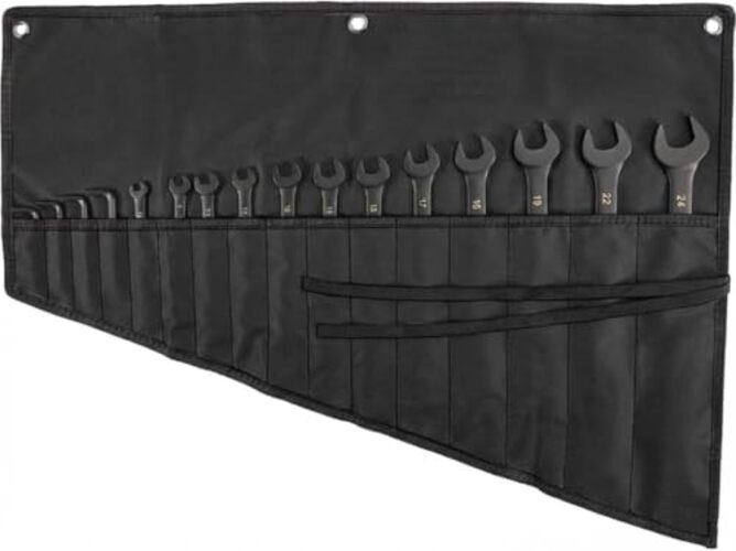 Wrench Roll Up Pouch – 16 Slot Heavy Duty Canvas Tool Organizer – Portable with