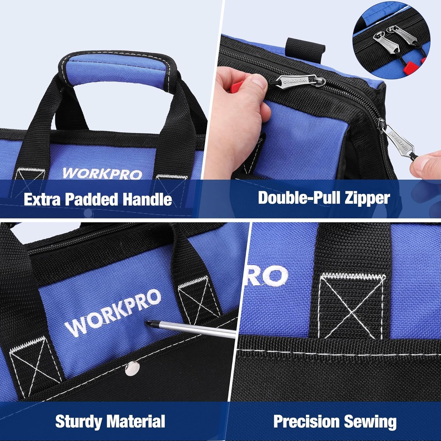 13-Inch Wide Mouth Tool Tote Bag in Durable Polyester for Effortless Storage