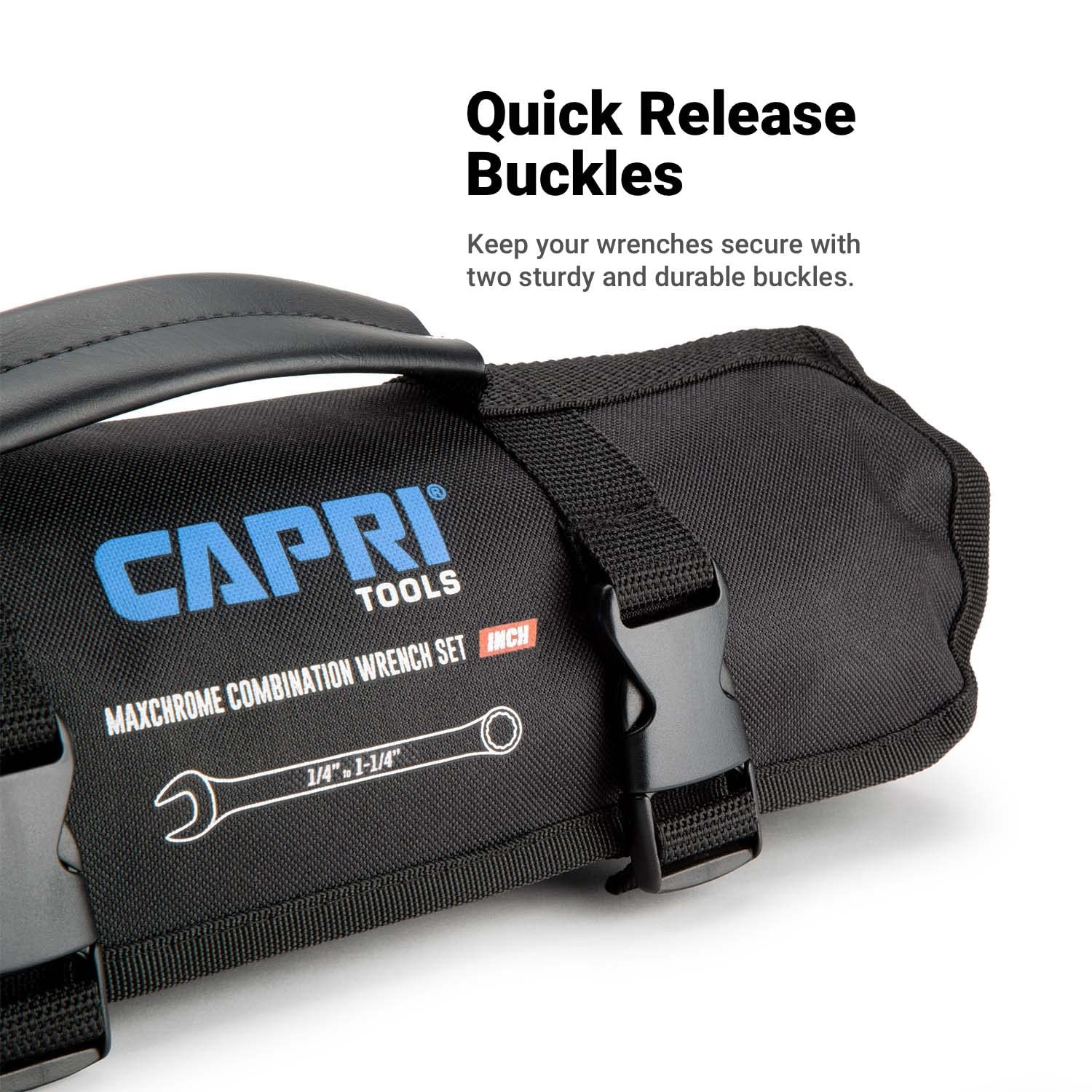 Capri Tools Wrench Roll Up Pouch, SAE, 17 Pockets, Standard Pocket, Black