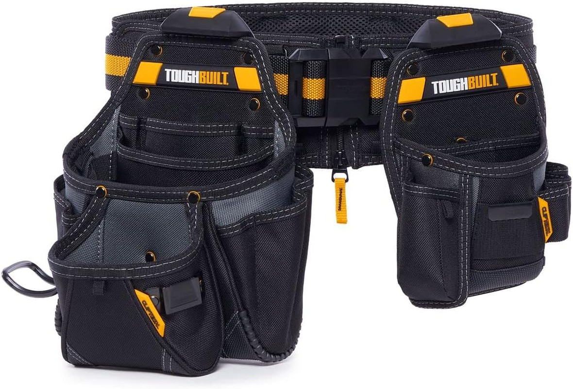 Cliptech – 3-Piece Handyman Tool Belt Set, TB-CT-111-CP | 2 Tool Pouches, Padded