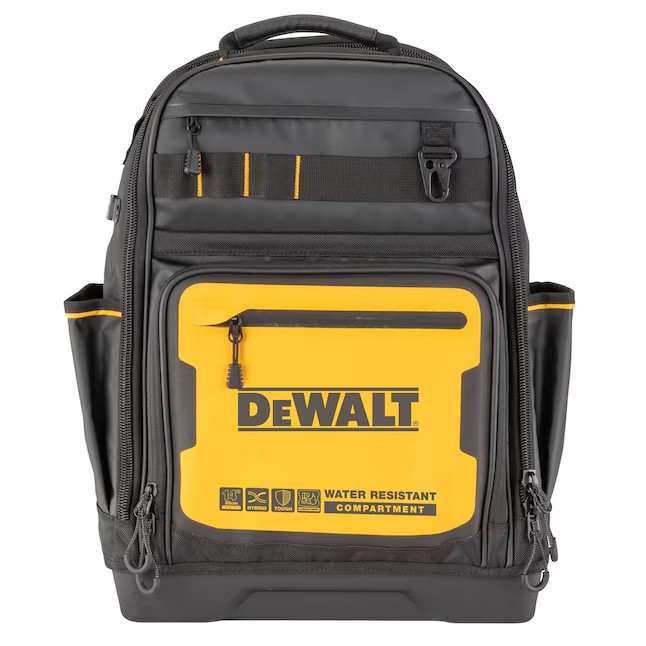 DEWALT Black – Yellow Polyester L Zippered Backpack Free Shipping