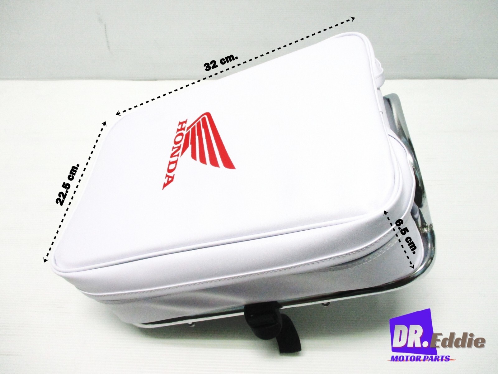 Fit Honda C50 C100 Rear Rack Carrier & White Baggage Bag Pouch #BI5877#