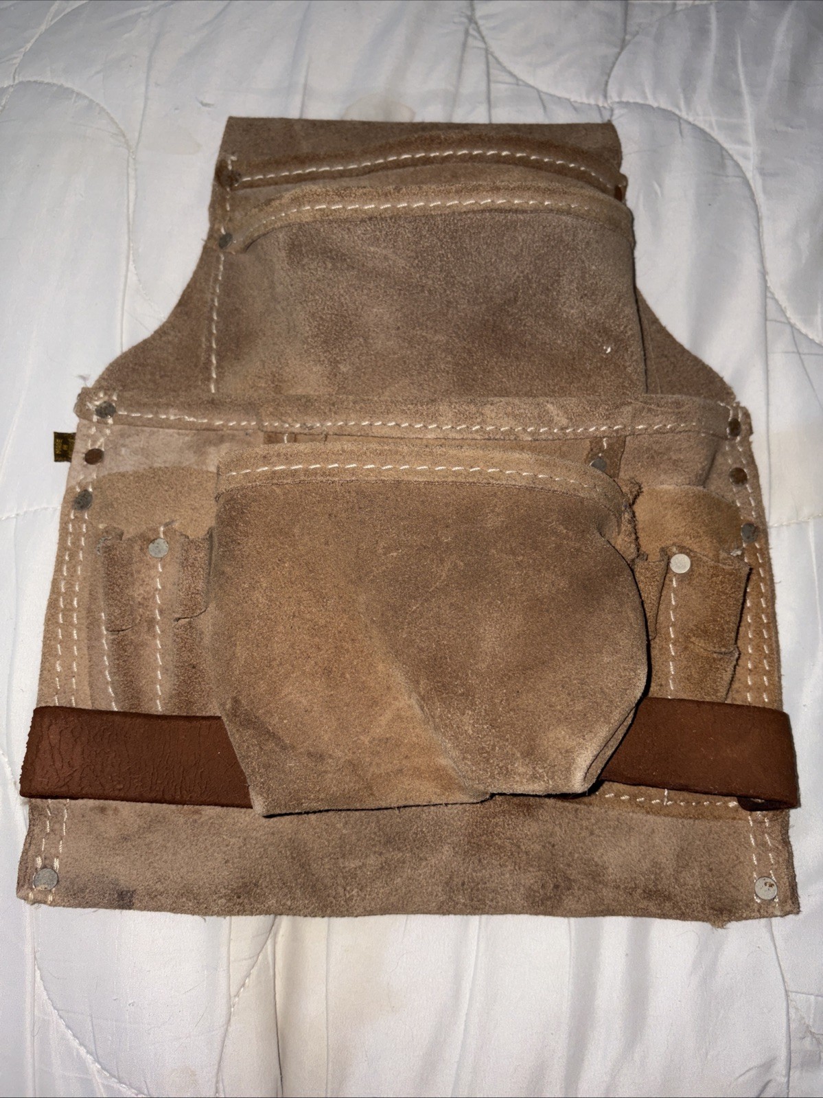 ACTION WORK PRODUCTS Suede Leather AS-863-1 Tool Belt Pouch Holder Waist Brown