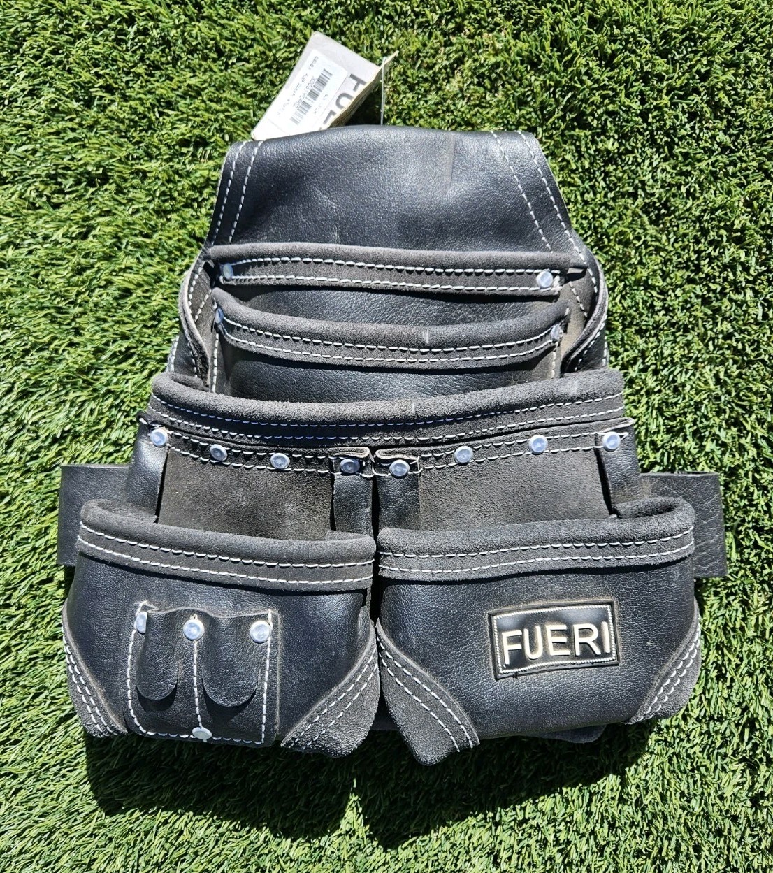 Leather Tool Pouch for Carpenters 5 Pocket Framer Belt Bag Lineman Electrician