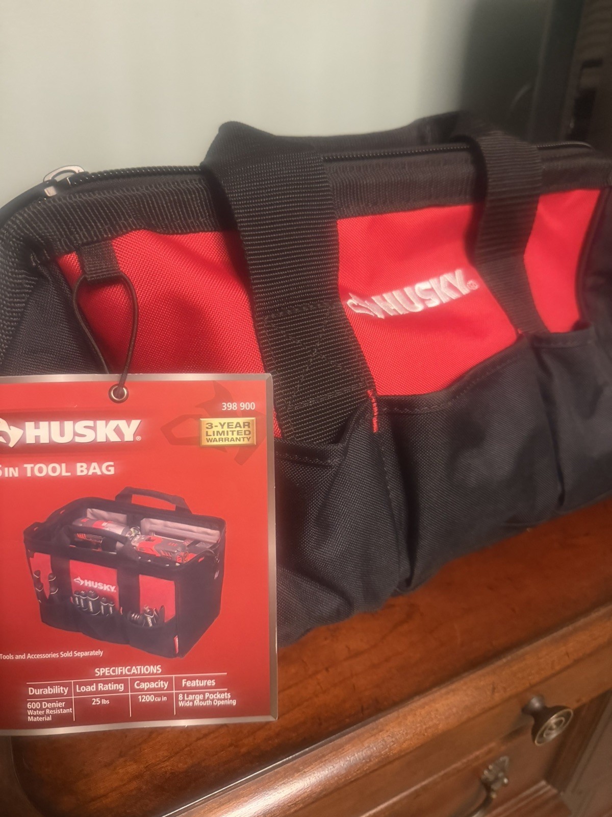 Husky 15 in. 8 Pocket Zippered Tool Bag HD60015-TH