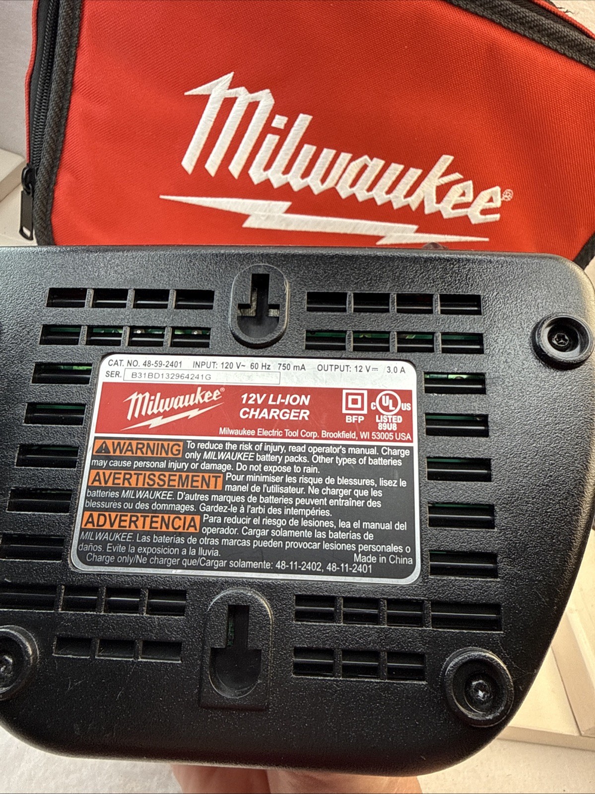 Milwaukee M12 Soft Case Tote & M12 Charger Base Only New Never Used READ