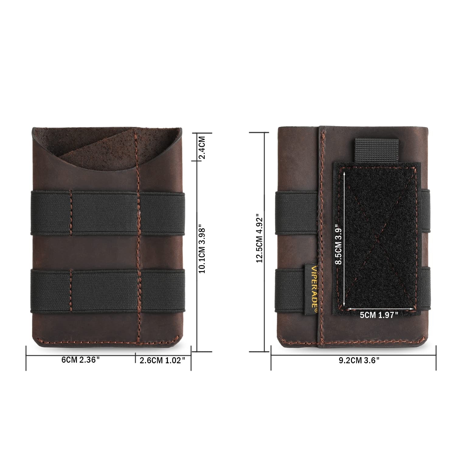 PL5 EDC Organizer, Slim EDC Pouch with DIY Patch Area, Daily Carry Brown