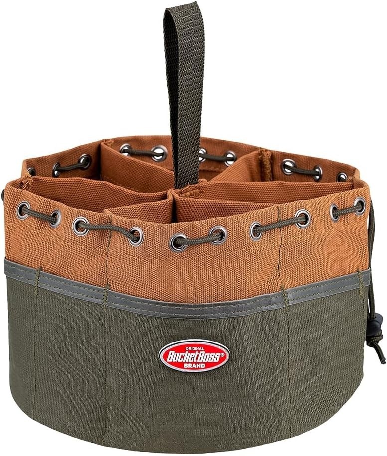 BUCKET BOSS 10 in. Parachute Parts Tool Bag in Brown