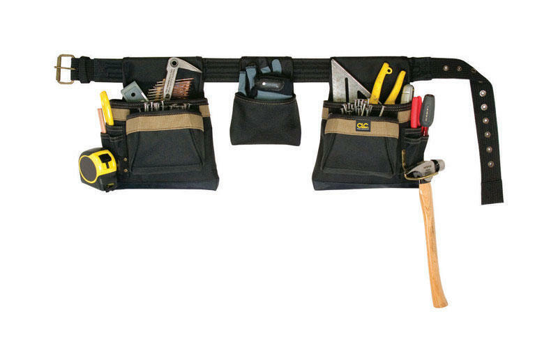 CLC 11 pocket Polyester Fabric Carpenters Pouch 19″ L X 8″ H Black 29″ – 46″
