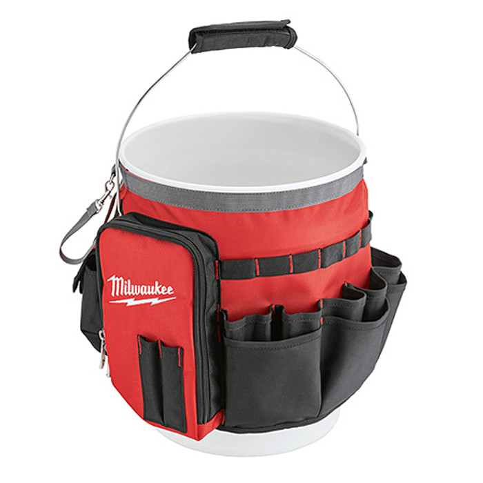 Milwaukee Bucket Tool Bag 32 Pocket Organizer Garage Storage 48-22-8175
