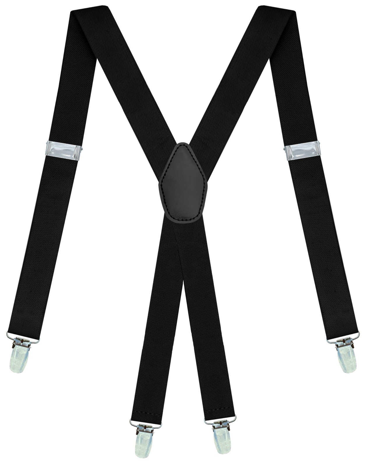 Dibi Black Suspenders for Men, Adjustable X Back 4 Strong Adjustable,