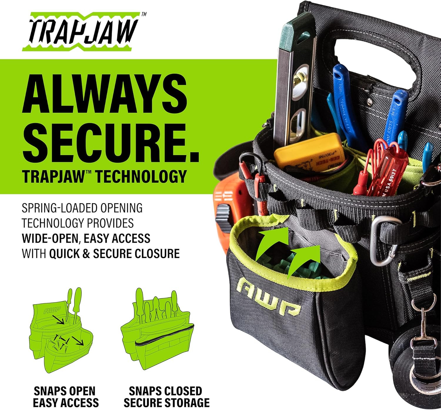 Tool Pouch, Electrician Tool Pouch, Premium, Professional Multi-Pocket Organizer