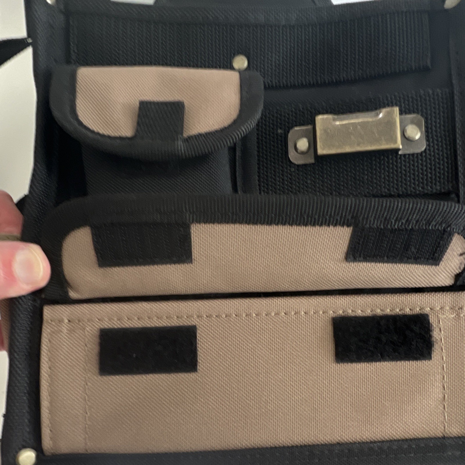 CLC Black/Tan Ballistic Nylon Tool Bag Tote with Pockets & Shoulder Strap