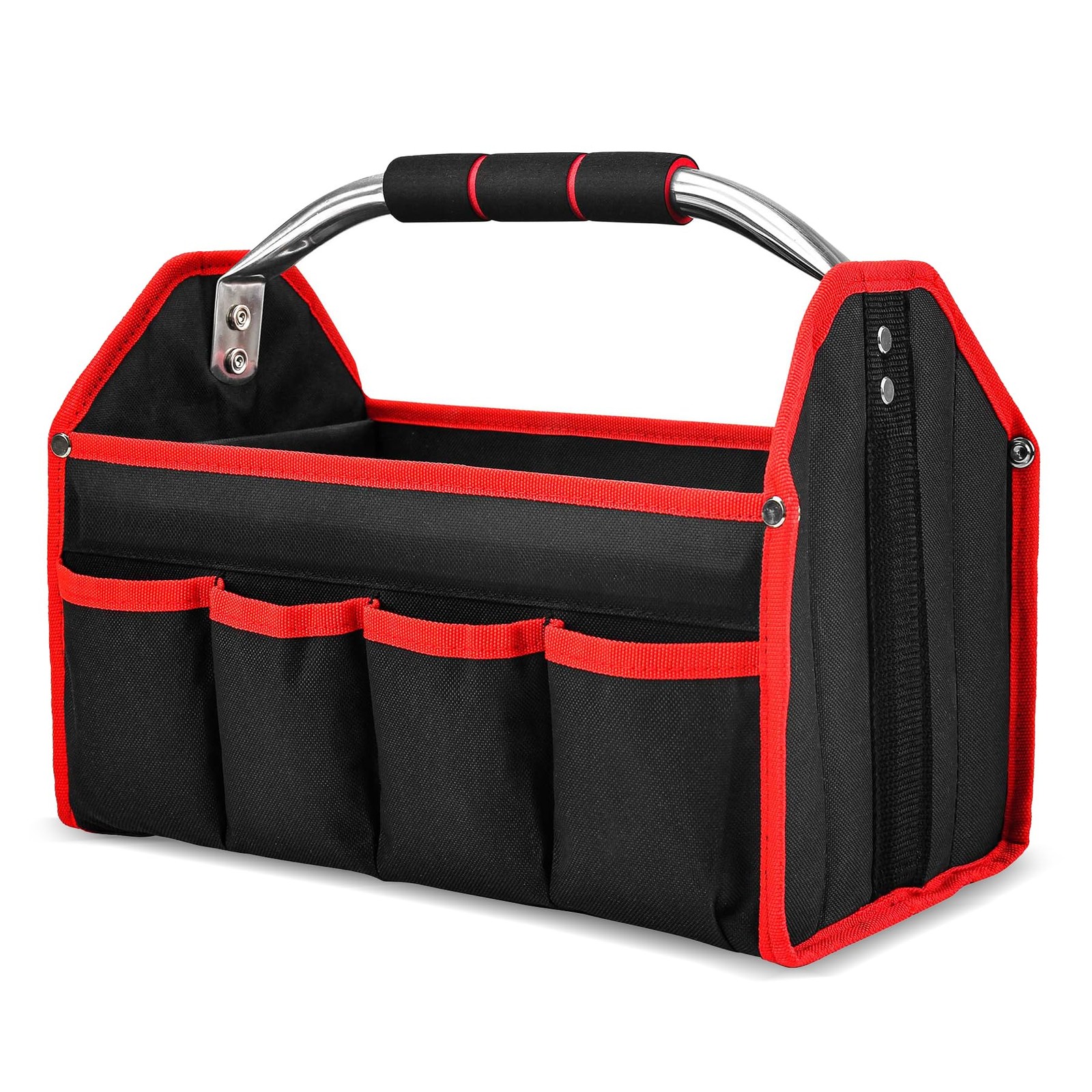 13 Inch Tool Bag, Foldable Open Top Tool Bag with Stiff Frame, HeavyDuty Tool…