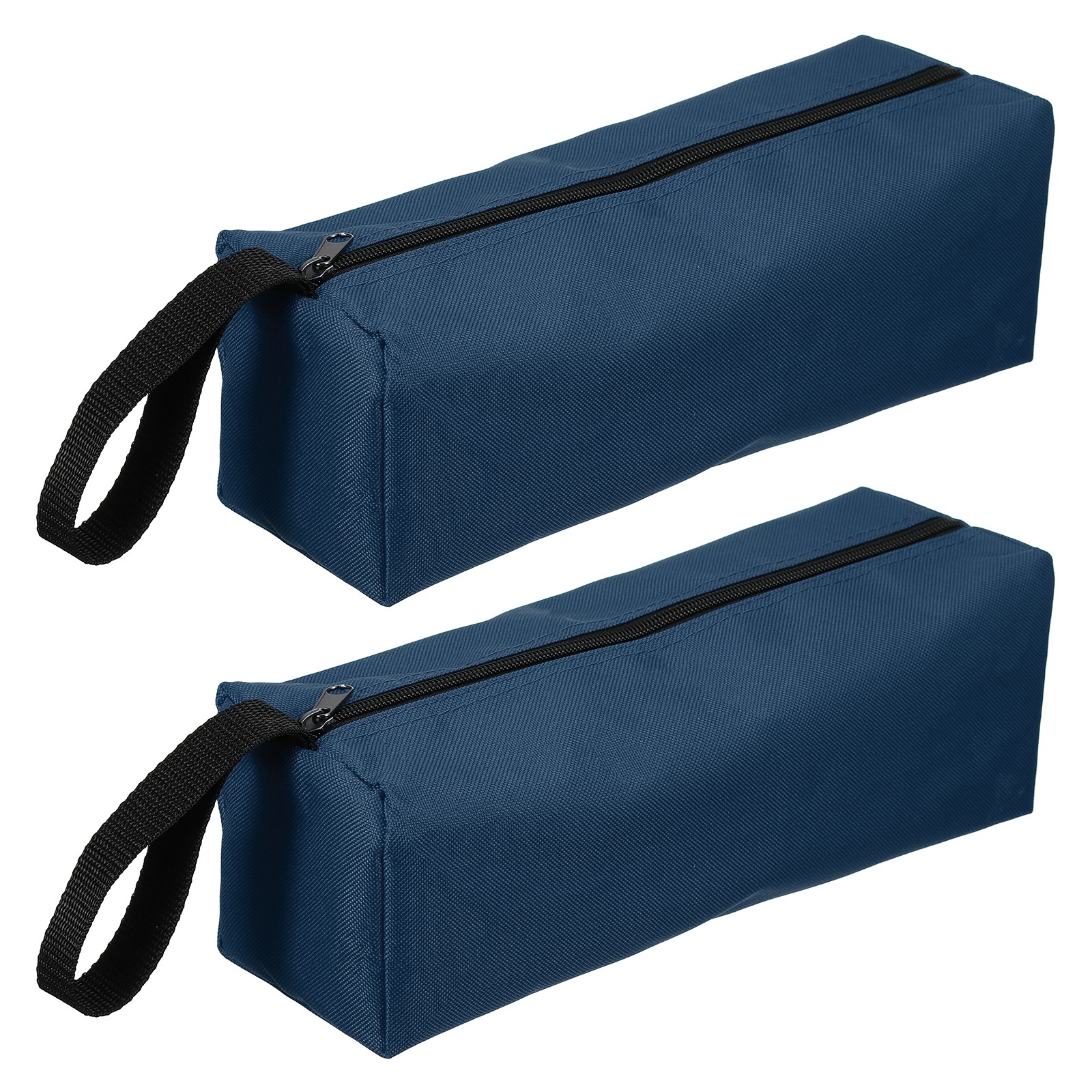 2 Pcs 11.8×3.9×3.9″ Multi Purpose Zipper Canvas Tool Pouch, Navy Blue