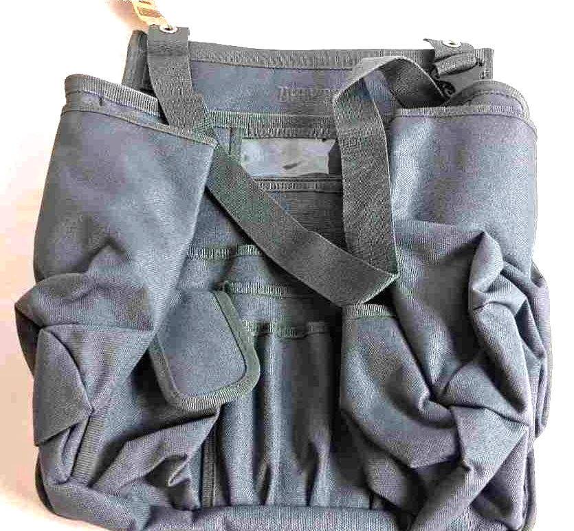 Duluth Trading Co. Gray Utility Tote Tool Organizer Bag Heavy Duty Canvas