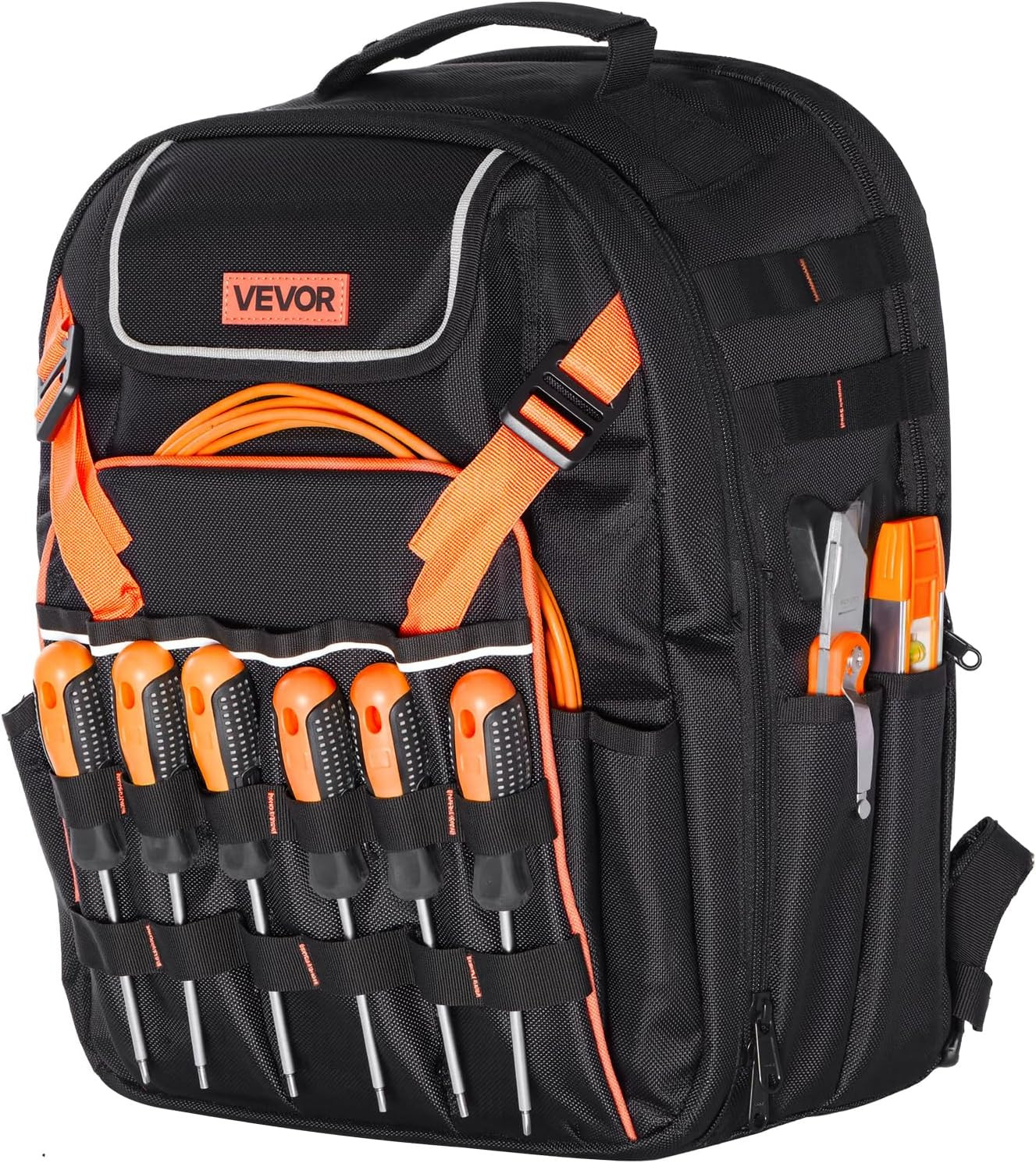 Ultimate Heavy-Duty Tool Backpack with 45 Pockets & Laptop Compartment