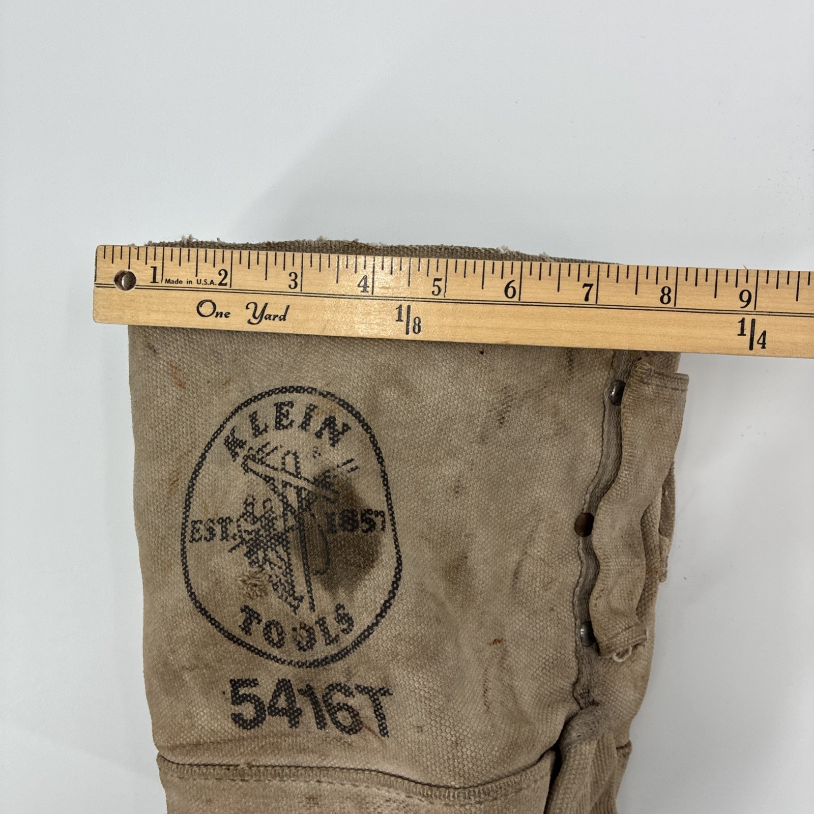 Klein Tools Bag 5416T Bull Pin Bolt Pouch Canvas Rivets Distressed