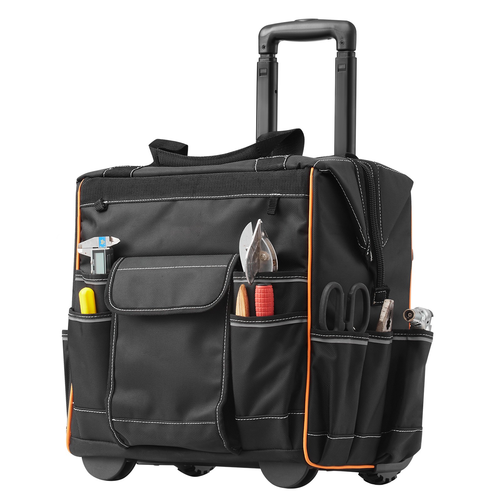 Uimoso Rolling Tool Bag 25 Pockets Heavy Duty Roller Tool Bag on Wheels 15″
