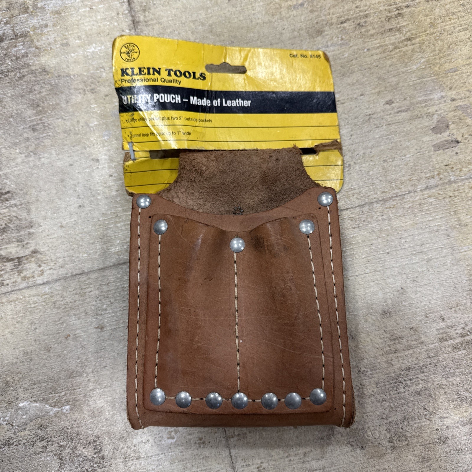 Klein Tools 5145 Leather 3-Pocket Utility Pouch
