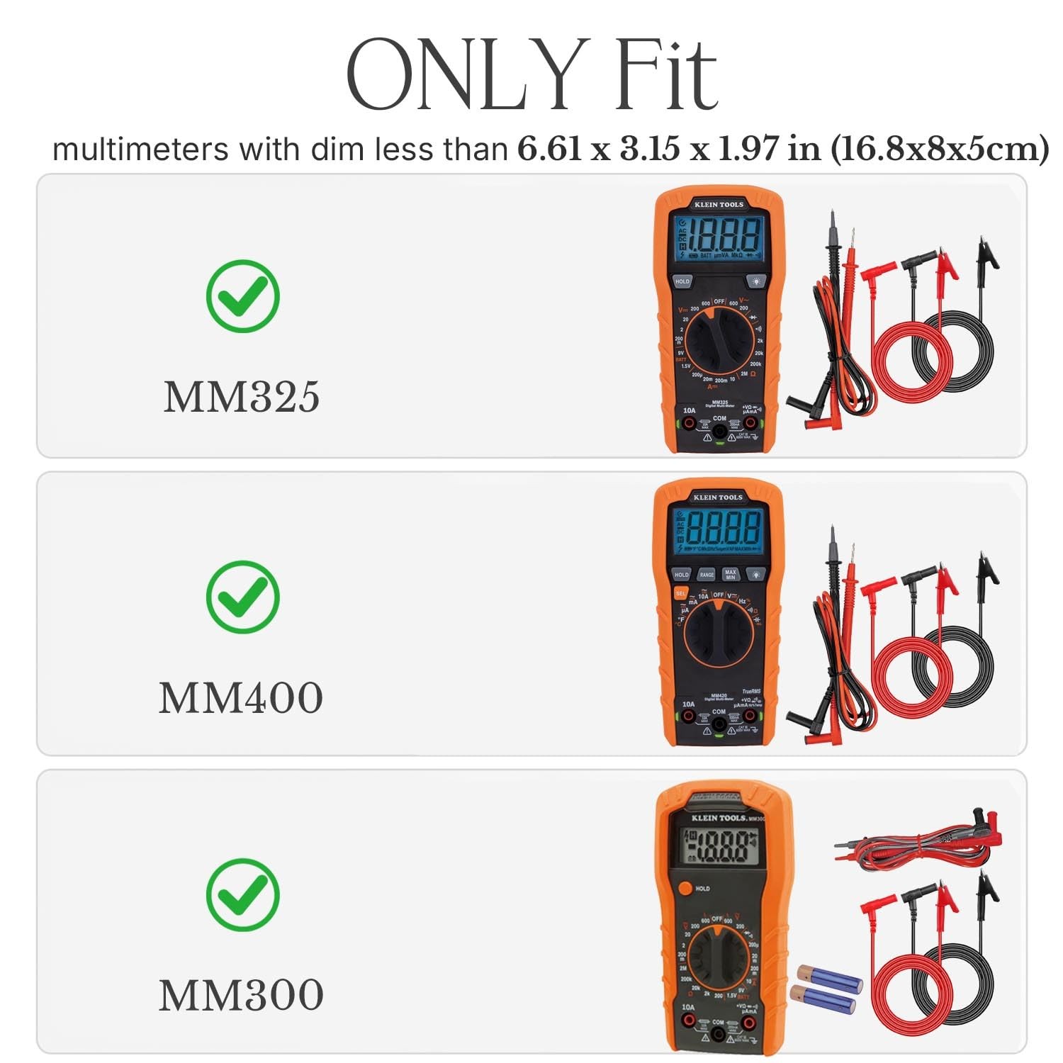 Hard Multimeter Case for Klein 4.14 x 7.49 x 2.96 inches, Orange Black
