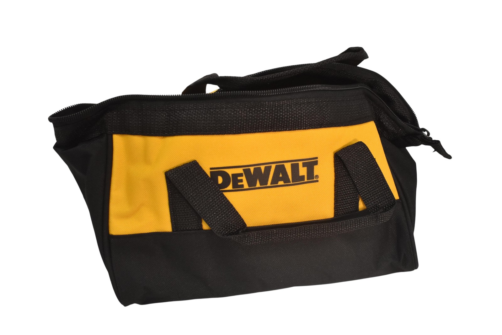 DEWALT Tool Bag Tote Small Yellow Black Fabric Soft Sided Zippered Carry Case