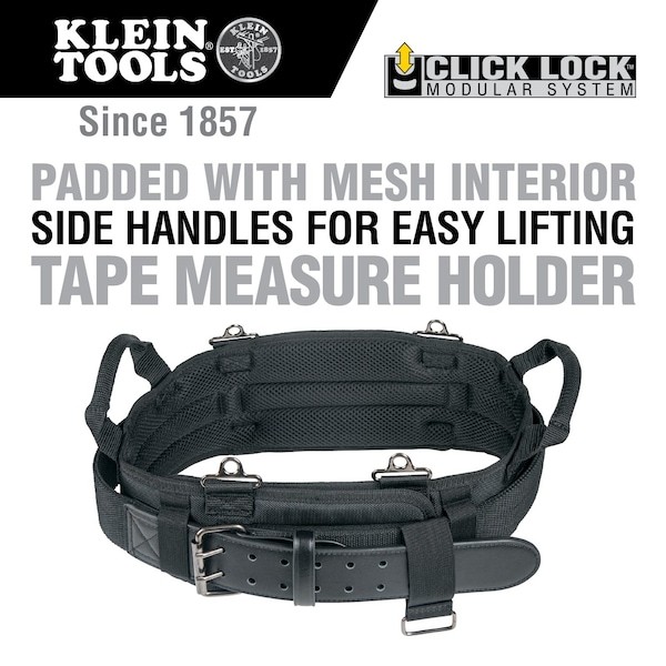 Klein Tools 55918 Belt, Tradesman Pro Modular Tool Belt – M, Black, Ballistic