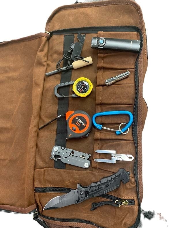 Roaring Fire The Pack Mule Mini Tool Roll Bag, : RF-The Pack Mule Mini-Brown