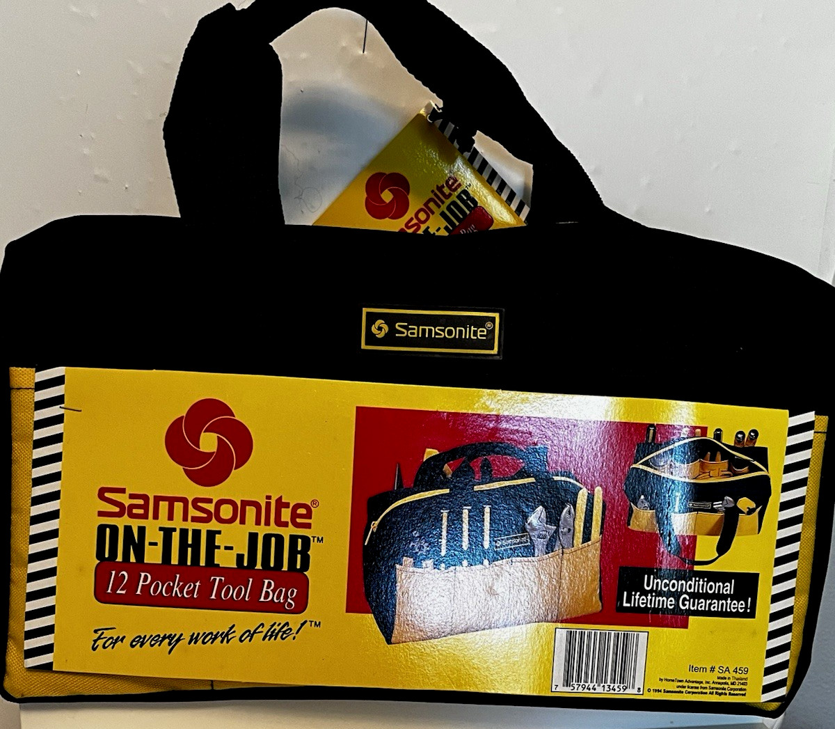 Samsonite Black & Yellow Tool Bag Heavy Duty Canvas Carry Tote NOS