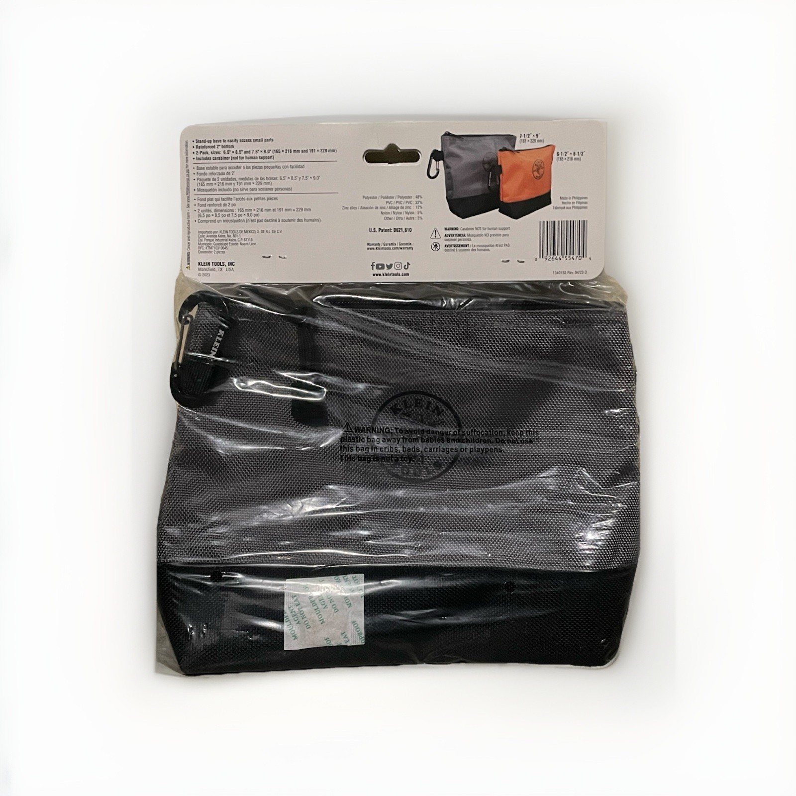 Klein Tools Stand Up Zipper Bag 2-Pack (Pouches)