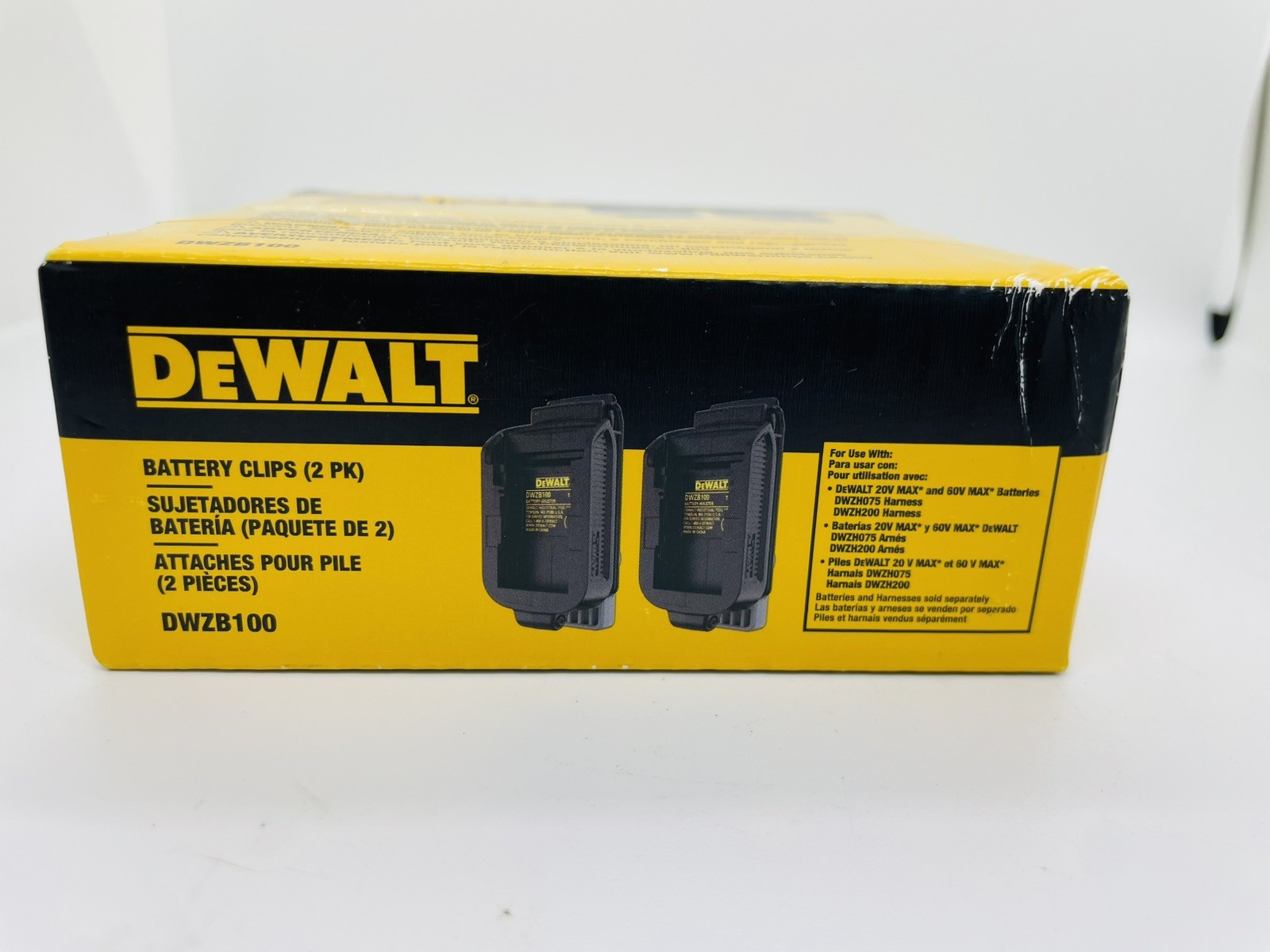 2 Pack DEWALT Battery Holder: Battery Clips, For 60 V Battery Volt DWZB100