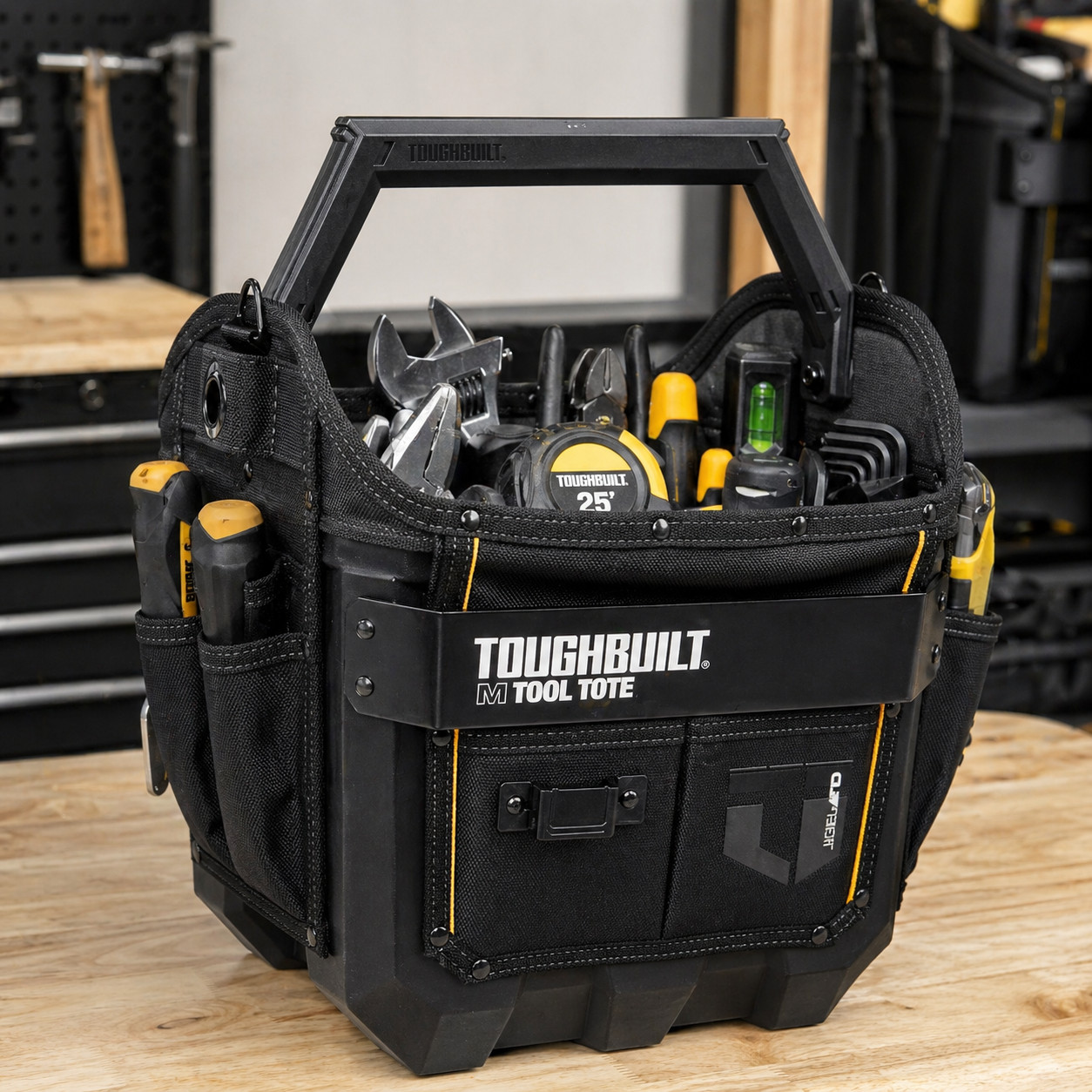 Toughbuilt 12″ Pro Heavy Duty Tool Bag Tote 31 Pockets Wide Opening Work Gear