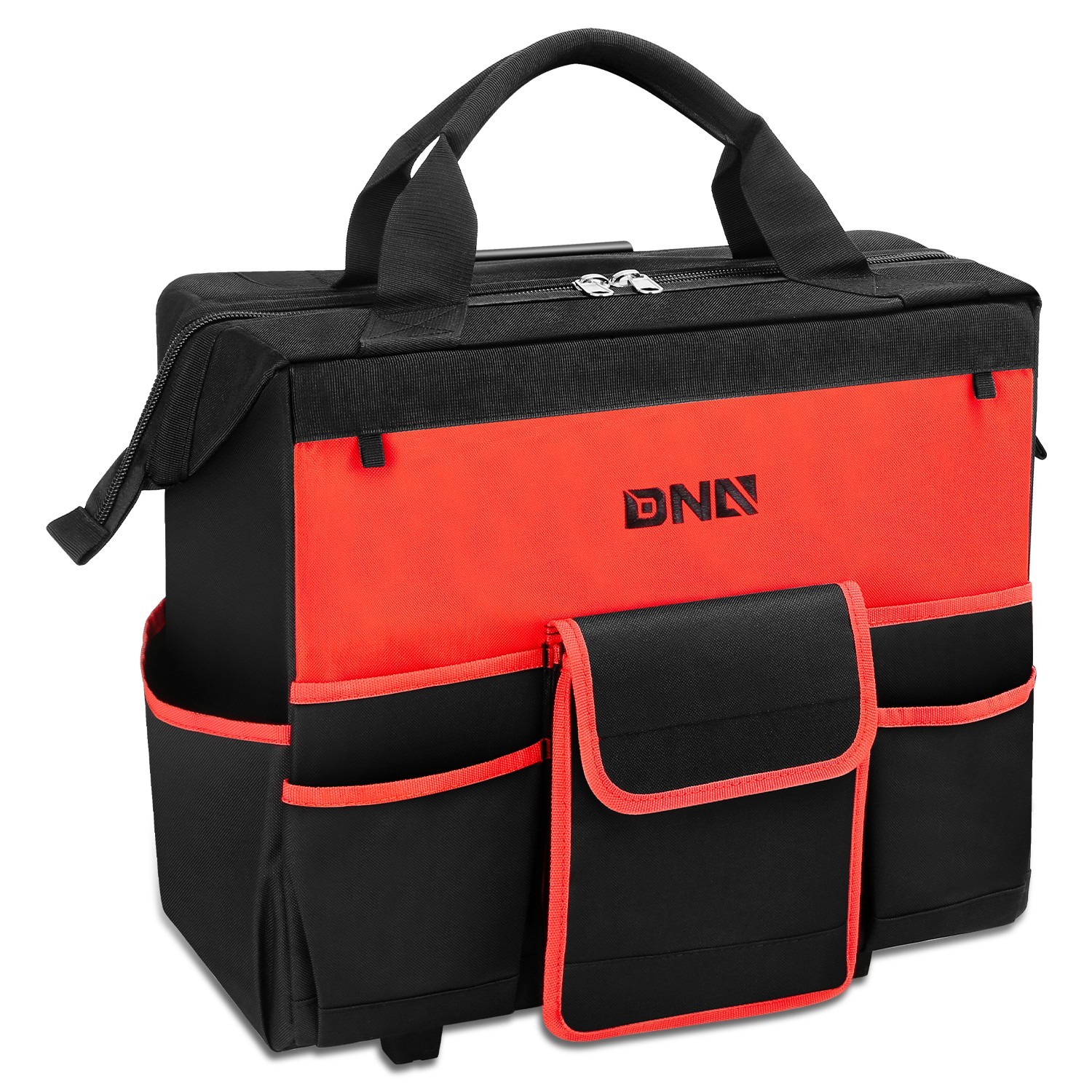 18″L x 8.8″W x 14.5″H 600 Denier Oxford Rolling Tool Bag w/ Telescoping Handle