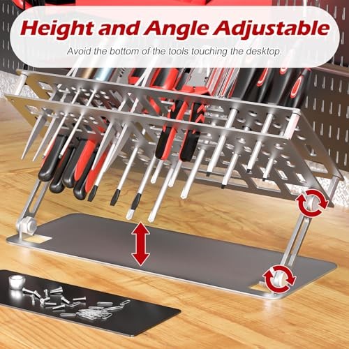Screwdriver Organizer Holder Adjustable Carbon Steel Silver