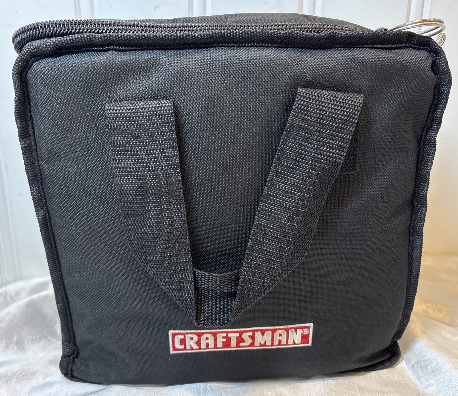 Craftsman Black Canvas Zippered Tool Bag w/Carry Handles 10”x10”x6” Garage Tool