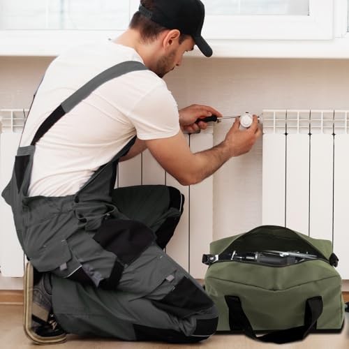 Small Tool Bag – Close Top Wide Mouth – Large 12 Inch Army Green