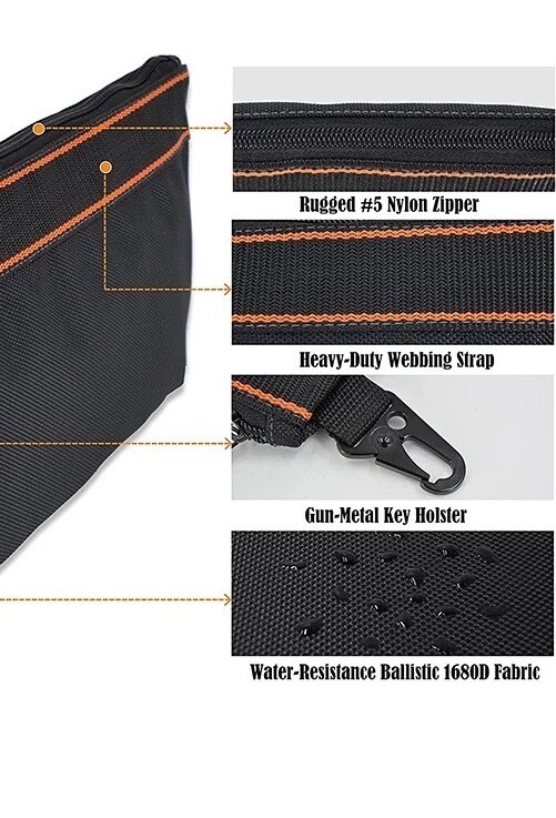 Zipper Pouch Tool Bag Heavy Duty Utility Tote Storage Inside Lining Pouch Travel