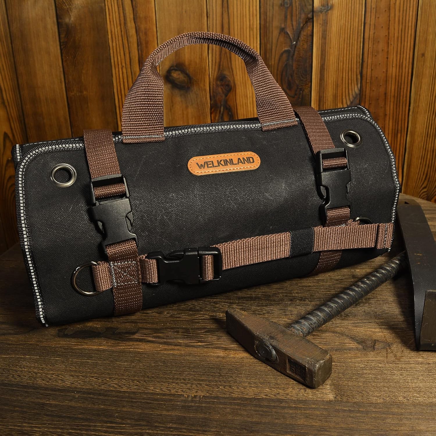 15-Pockets Heavy-Duty Tool Wrap Roll, 15L Tool Up Roll Bags