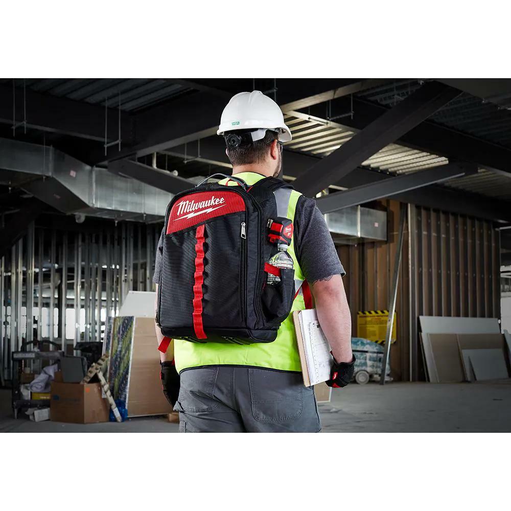 Heavy Duty Low Profile Backpack Polyester Black Storage