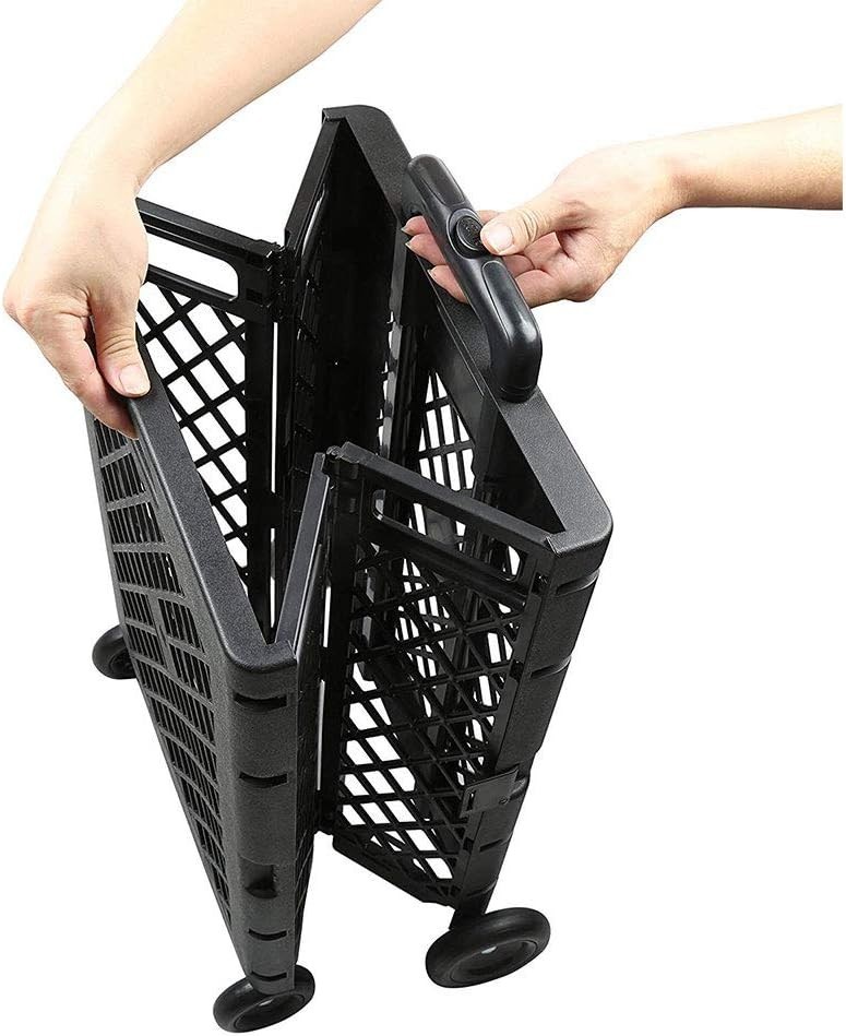 Durable 55lb Load Capacity Pack-N-Roll Folding Cart with Smooth Rolling Wheels