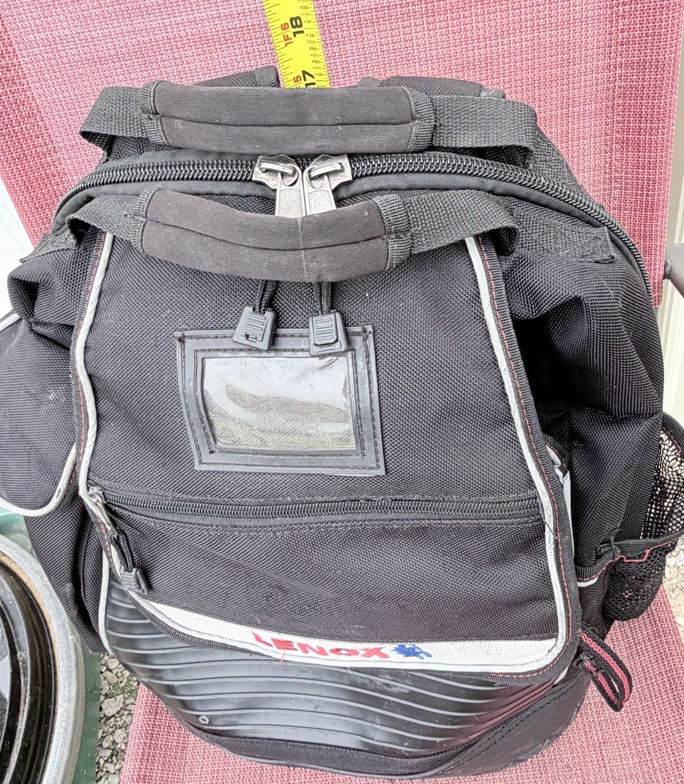 Lenox Black Ballistic Nylon Tool Backpack Bag with Multi-Pocket Design